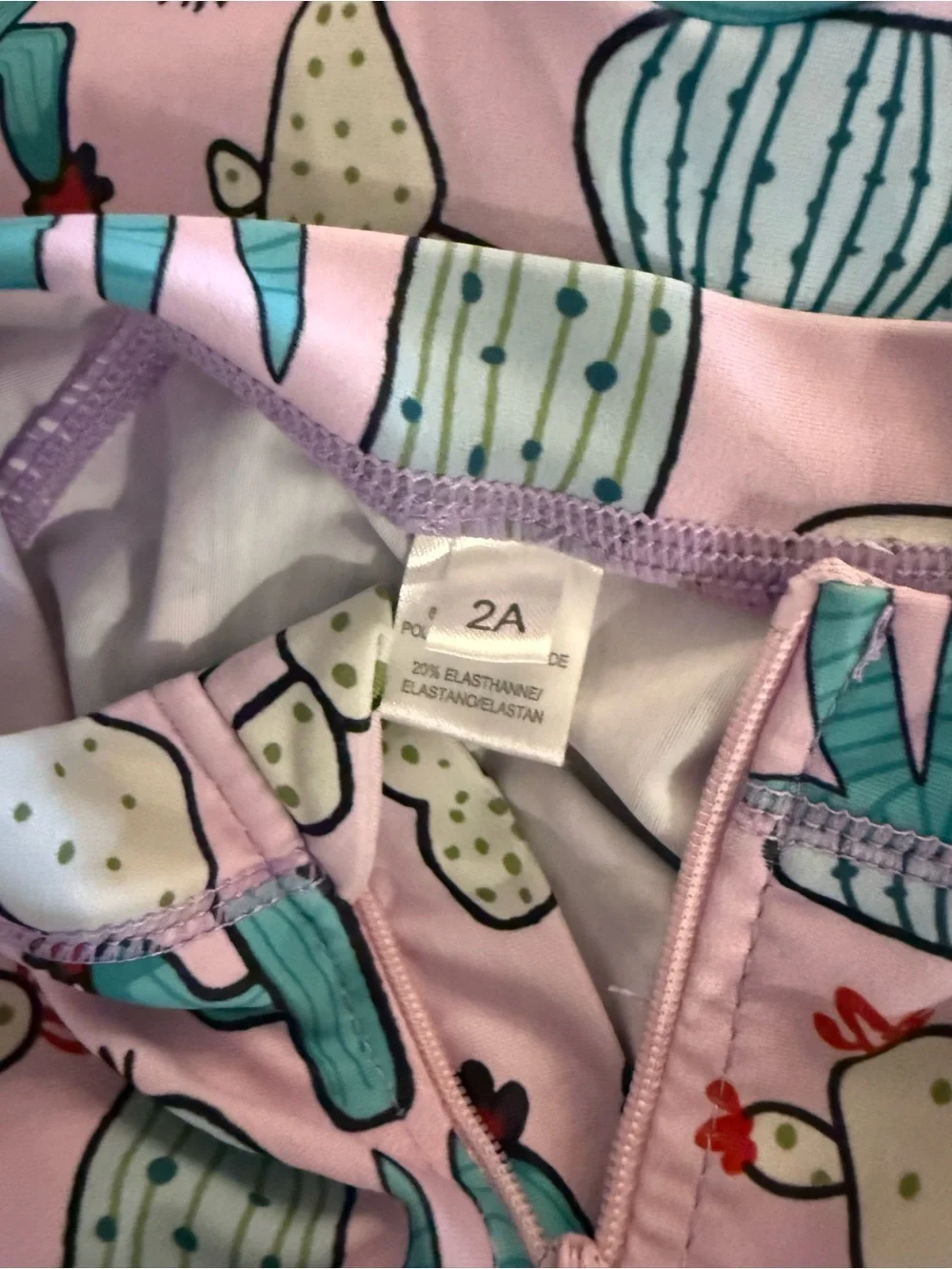 Pink Cactus Print Infant Swimsuit Romper